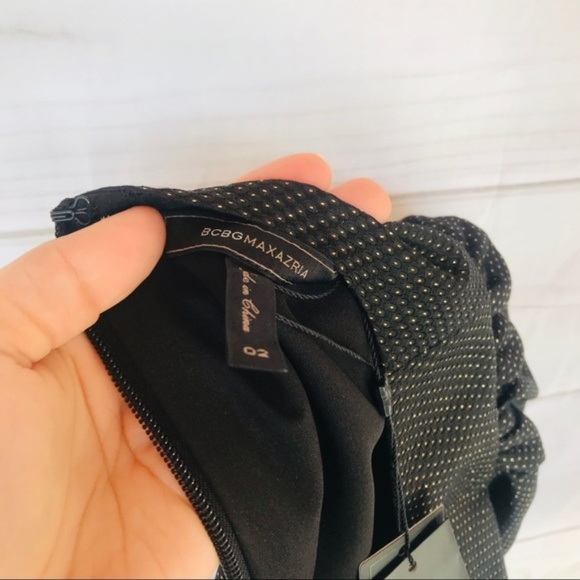 BCBGMAXAZRIA Metallic Puff Shoulder Dress - Picture 5 of 7